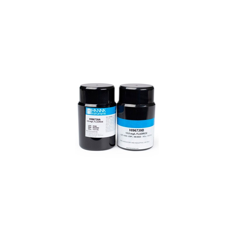 Estándares CAL Check™ de fluoruro intervalo alto, 0.0 y 10.0 ppm