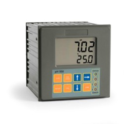 Controlador p/montaje tablero, 2 ptos. ajuste, cont proporcional, sal analóg; 0.00-14.00 pH, 115V